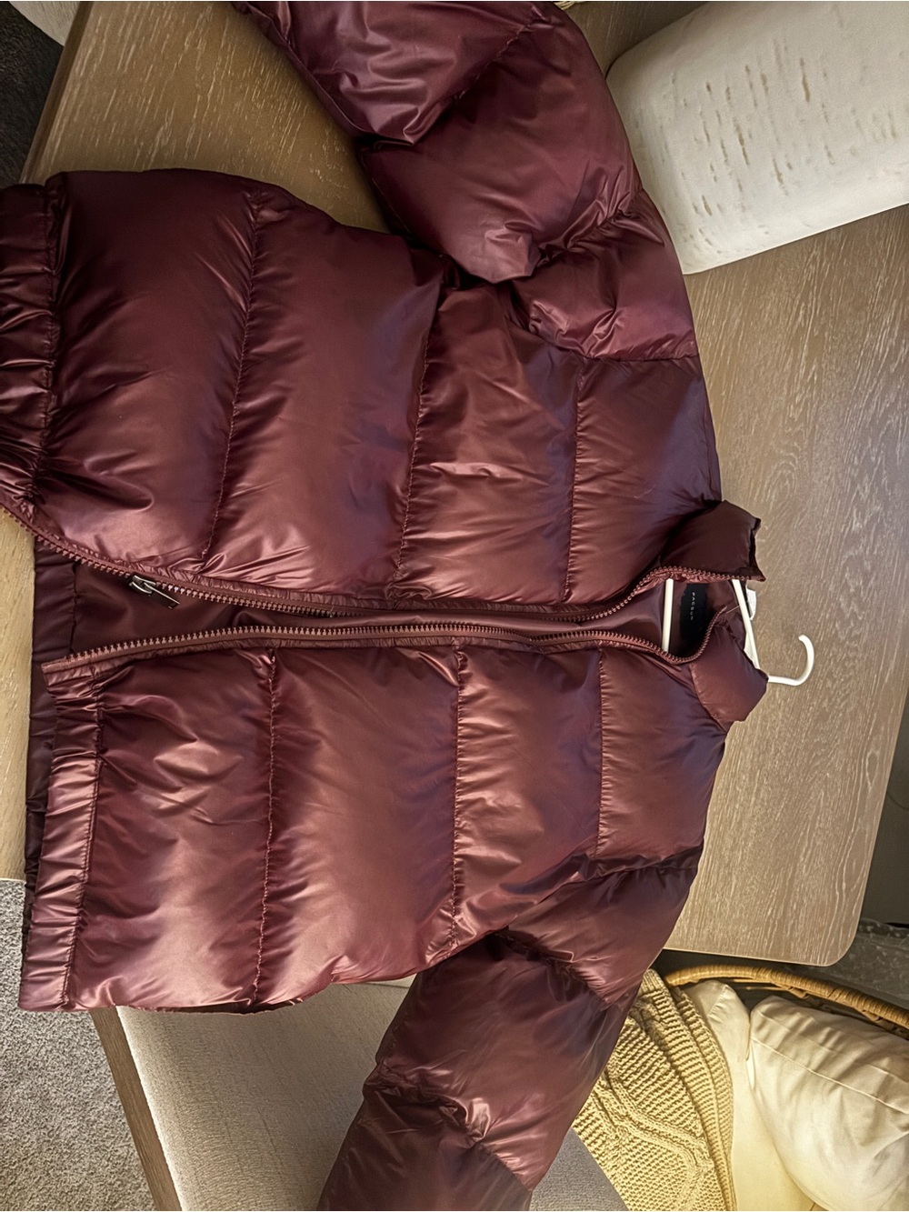 PacSun Glossy Burgundy Puffer Jacket